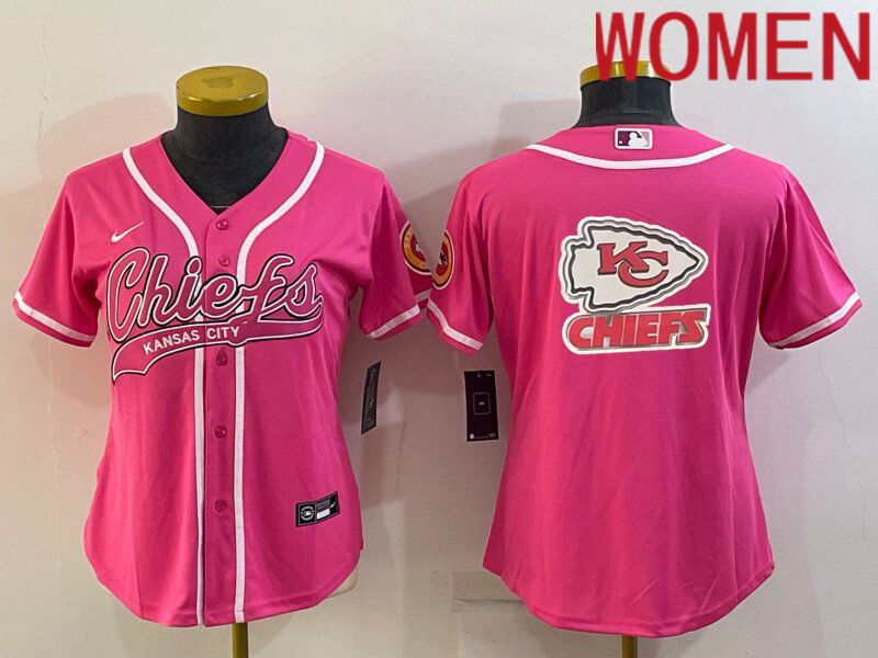 Women Kansas City Chiefs Blank Pink 2022 Nike Co branded NFL Jerseys->san francisco 49ers->NFL Jersey